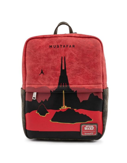 LOUNGEFLY STAR WARS LANDS MUSTAFAR SQUARE MINI BACKPACK obrázok 1