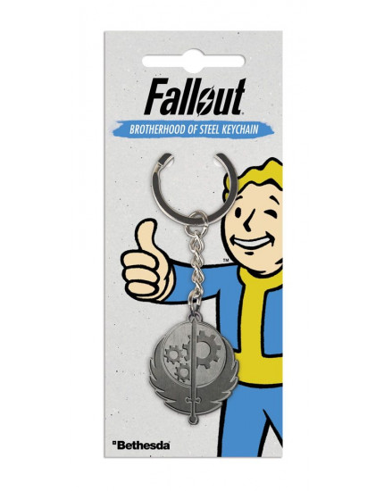 Fallout Metal Keychain Brotherhood of Steel 4 cm obrázok 1