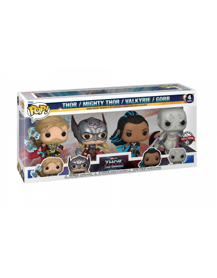 Pop! Marvel - Thor Love and Thunder - Thor / Mighty Thor / Valkyrie / Gorr (Special Edition, 4-Pack) obrázok 1