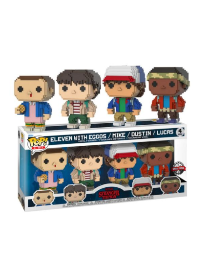 Pop! Television - Stranger Things - Eleven with Eggos/Mike/Dustin/Lucas (8-Bit, 4-Pack, Special Edition) obrázok 1