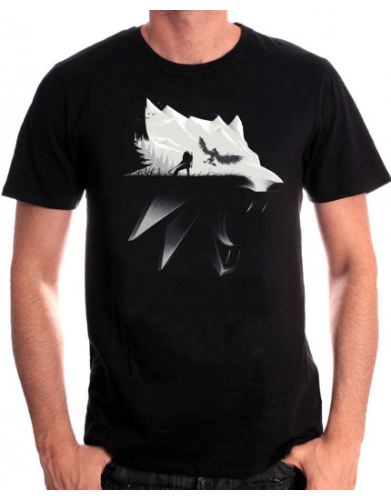 Witcher - Wolf Silhouette (T-Shirt) obrázok 1